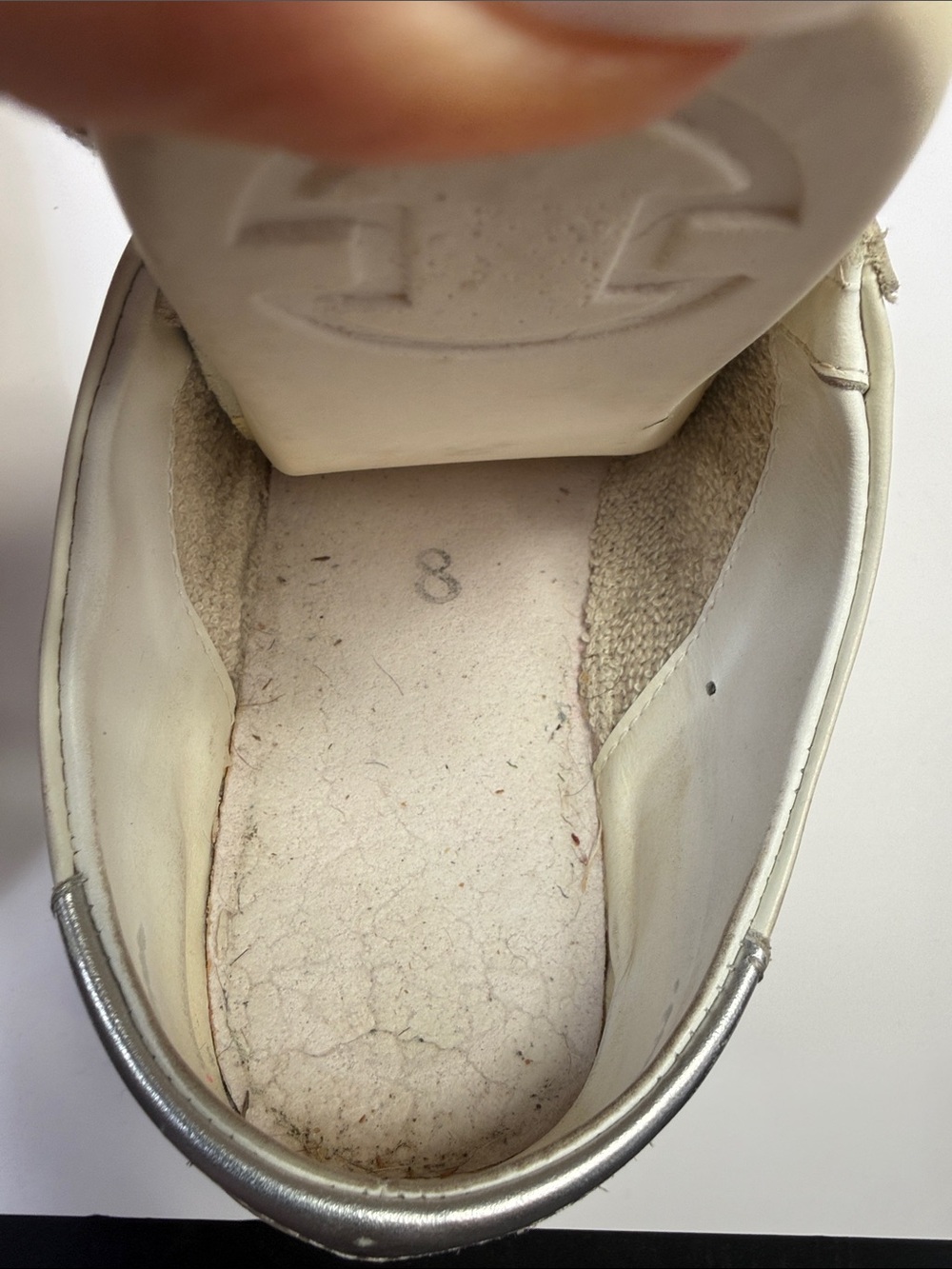 Golden Goose Superstar White Sneakers Gray Laces Distressed Size 7.5 - Picture 5 of 5